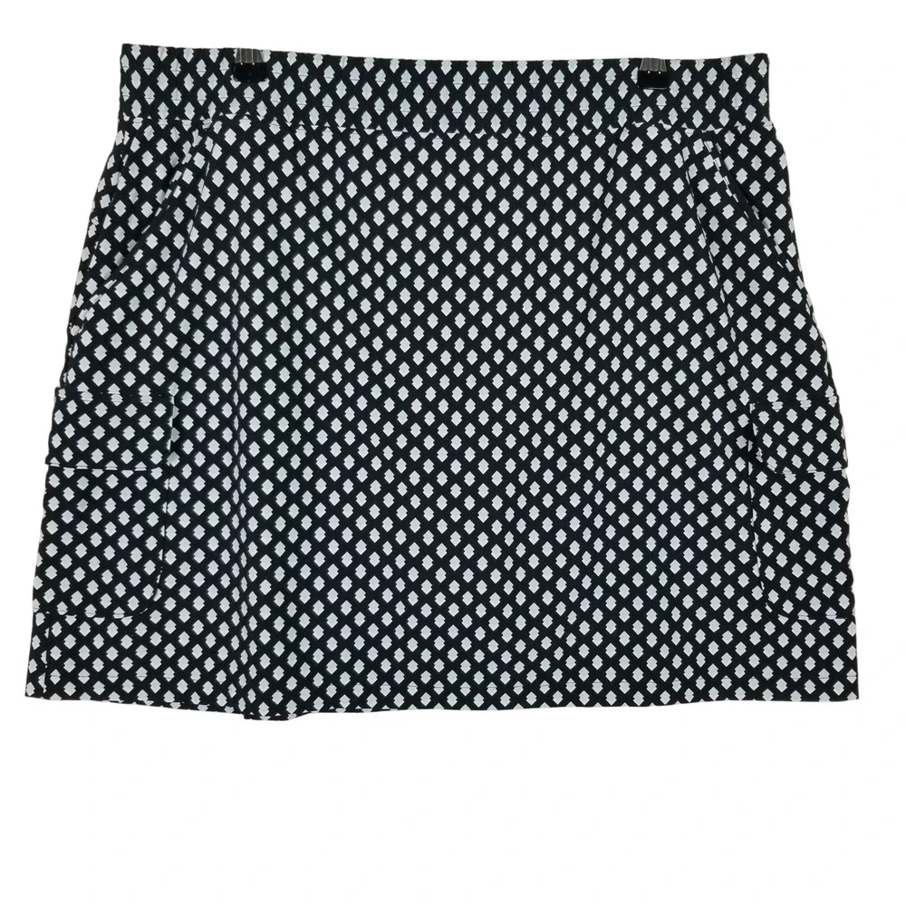 T by Talbots Skort Womens XL Black Geometric Diamond Print‎ Activewear 57705897